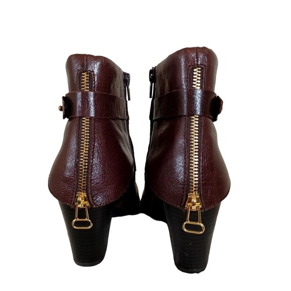 Born of Concept Size 10M Leather Brown Zipper Women's Booties - Picture 2 of 6